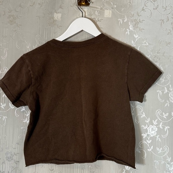 John Galt Brandy Melville “New York” Brown Cropped - Picture 5 of 6
